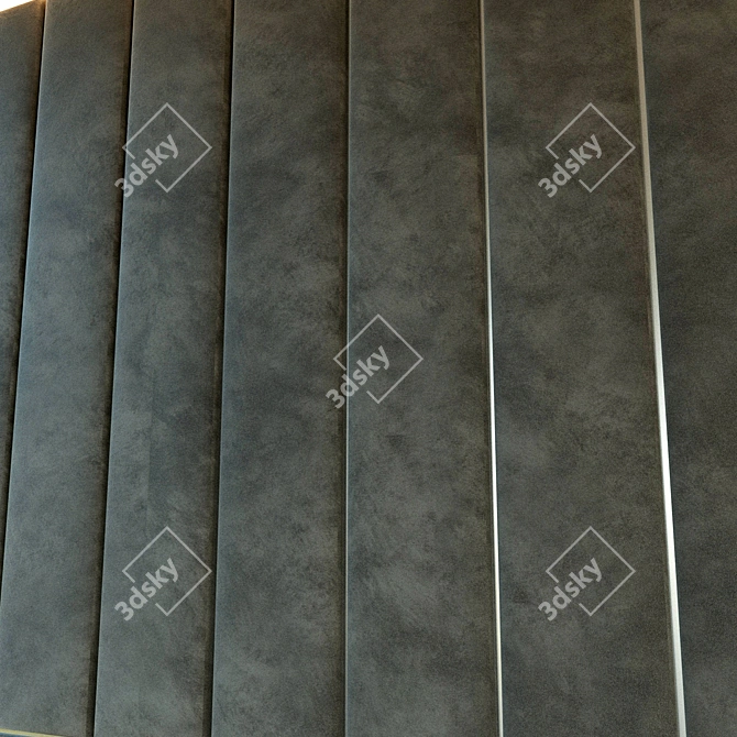 Soft Panel Wall Decor. Elegant Metal Moldings 3D model image 2