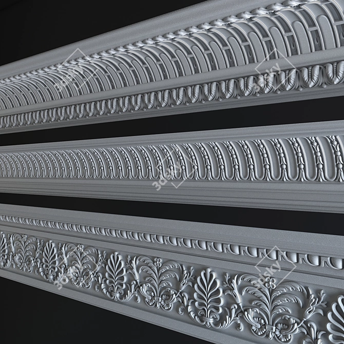 Elegant Torus-style Mouldings Set 3D model image 4