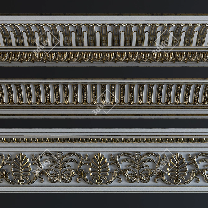 Elegant Torus-style Mouldings Set 3D model image 5