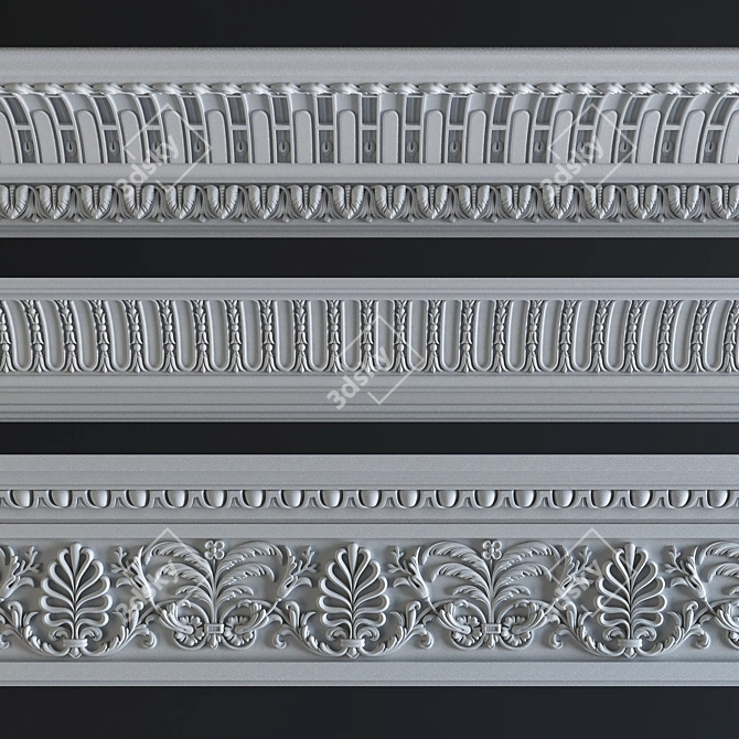 Elegant Torus-style Mouldings Set 3D model image 6