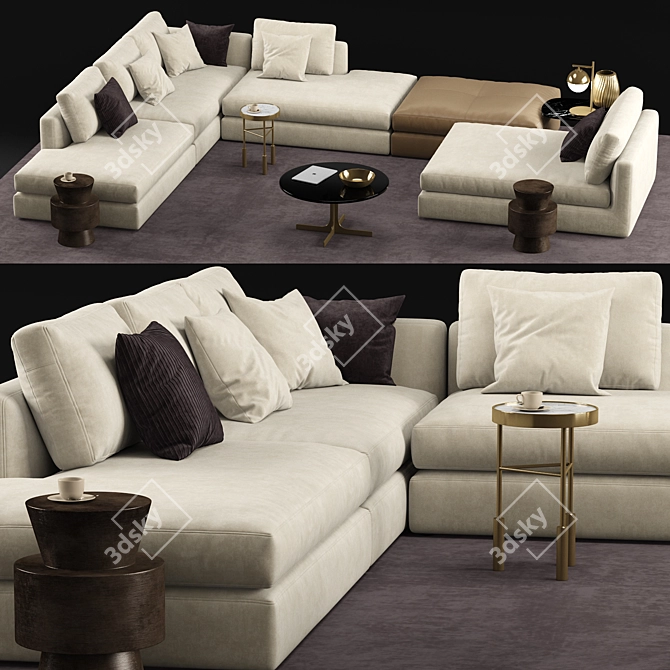 Elegant Phoenix Sofa by MisuraEmme 3D model image 1