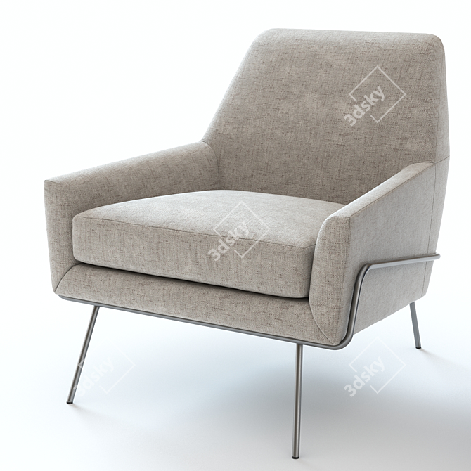 West Elm Lucas Chair: Modern Wire Base 3D model image 3