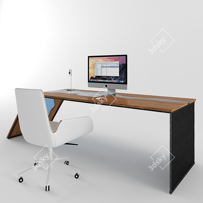 Modern Resin Table with Sleek Design 3D model image 3