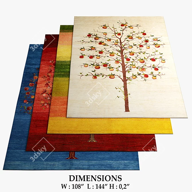 Flora & Fauna Tree of Life Rugs 3D model image 1