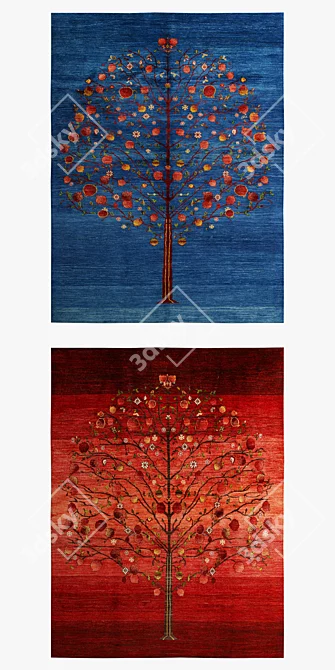 Flora & Fauna Tree of Life Rugs 3D model image 2