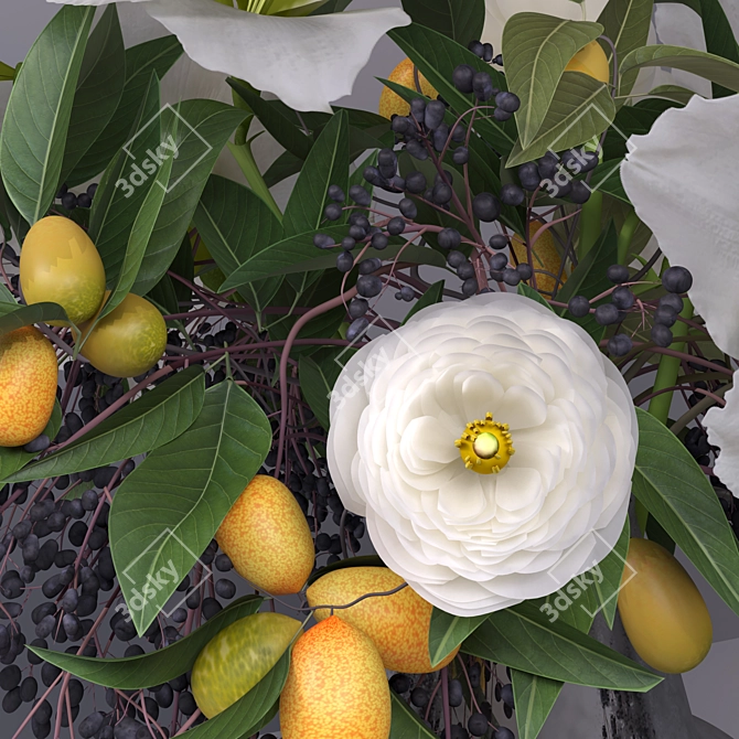 Elegant Floral Vase 3D model image 3