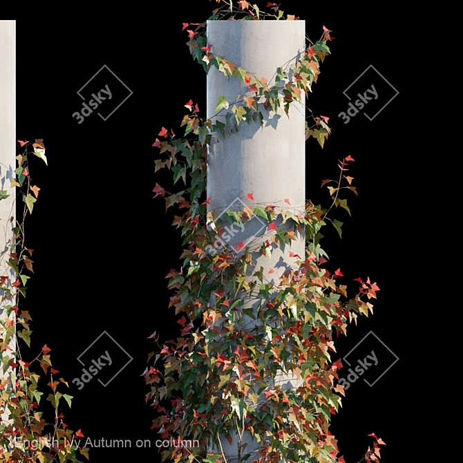 Autumn English Ivy Column Décor 3D model image 3