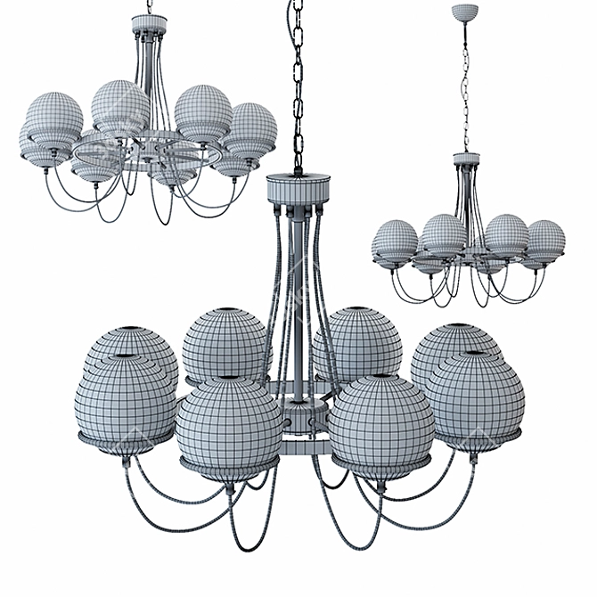 Elegant Melissa Chandelier 3D model image 3