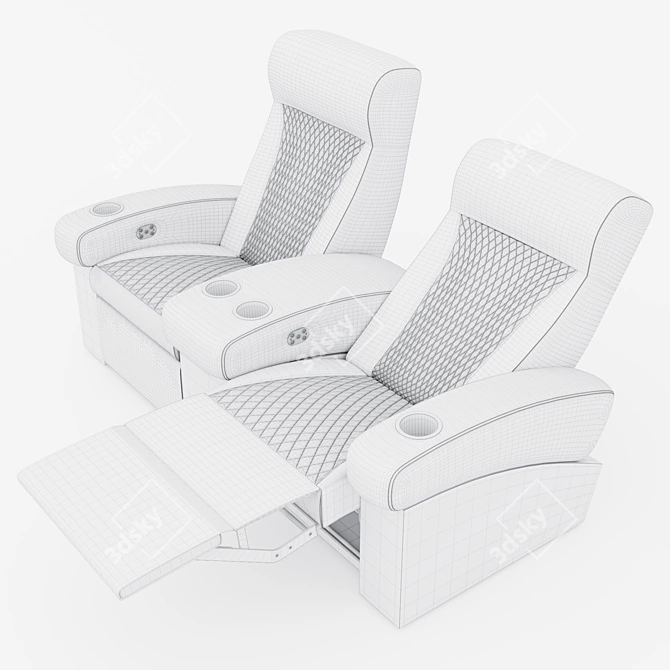 Luxury Fortuny Incliner Seating 3D model image 3