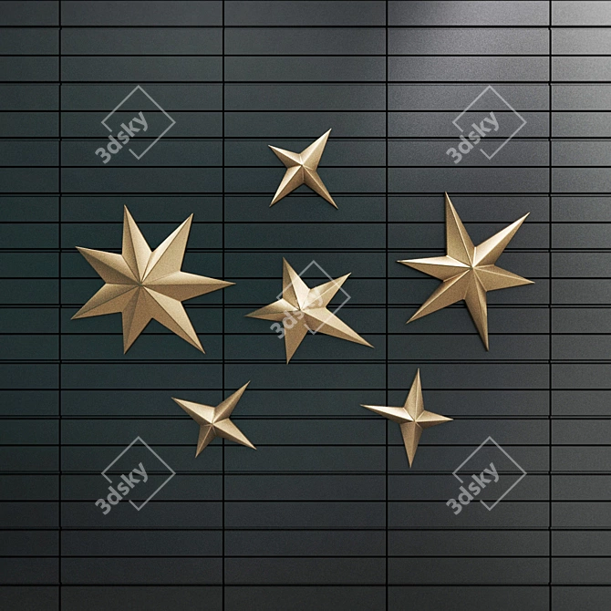 Starry Line Decor Tile 3D model image 1