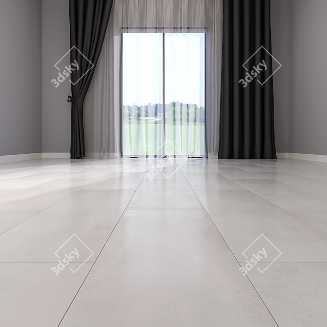 Elegant Marble-Textured Floor 3D model image 2