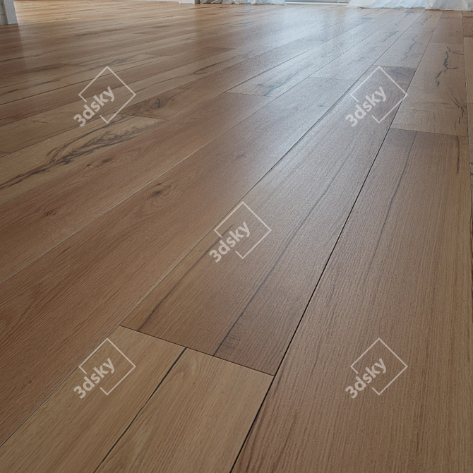 Natural Oak Wooden Floor 3D model image 1