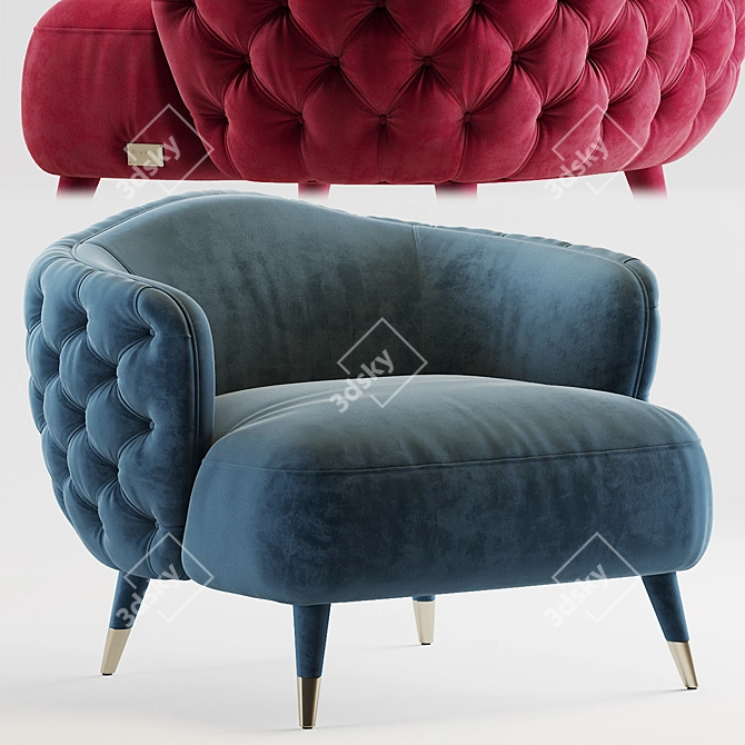 Elegant Savoi Armchair: Timeless Italian Design 3D model image 1