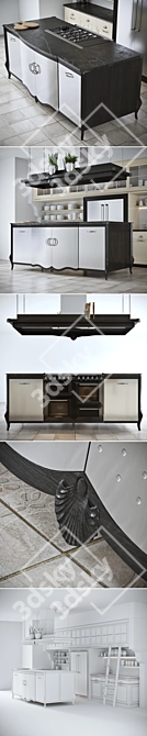 Marci Cucine Opera Classic Kitchen: Smeg & Liebherr Appliances 3D model image 3