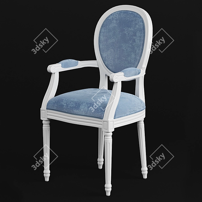 Elegant French Style Dining Chair 3D model image 1