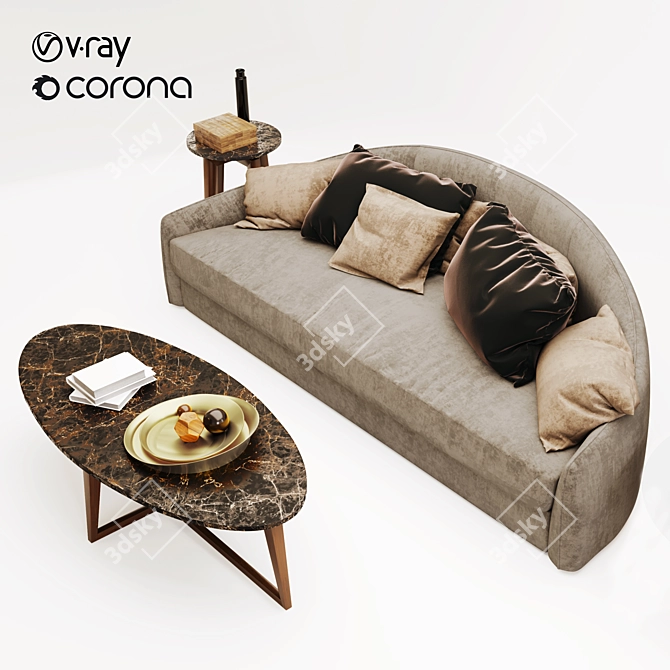 Selva Zen Sofa - Pure Comfort 3D model image 1