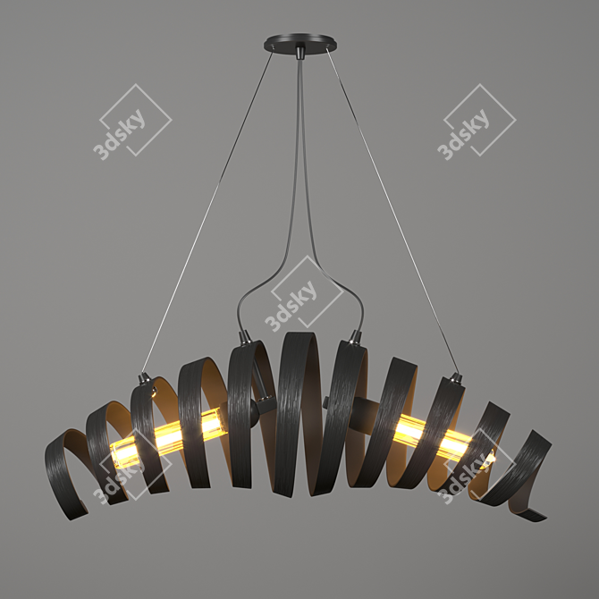 Vintage Retro Pendant Lamp with Industrial Charm 3D model image 1