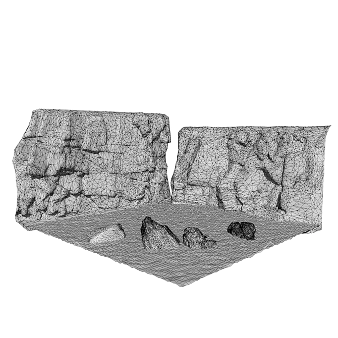 Sculpted Rock Formation: Photorealistic 3D model image 2