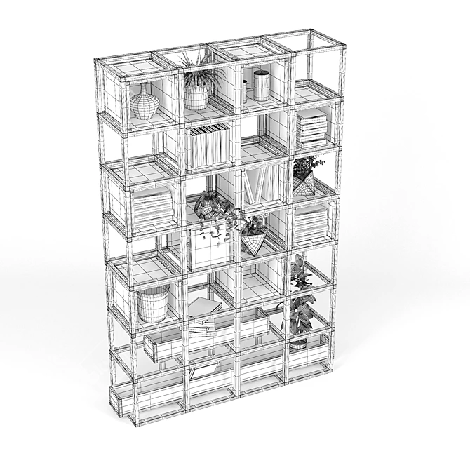 Stylish Metal Interior Racks 3D model image 3