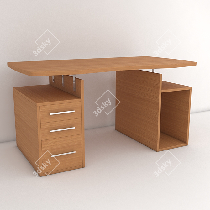Sleek and Minimalist Writing Desk 3D model image 1