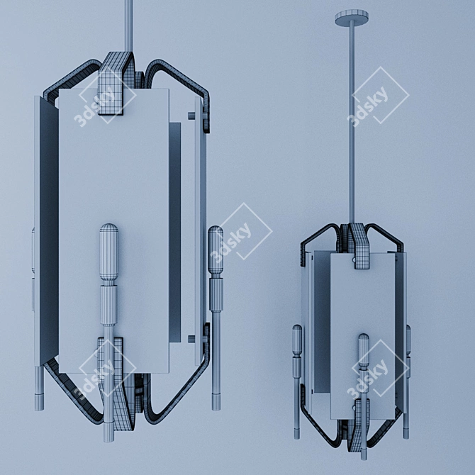 Cahill 4-Light Pendant: Elegant Illumination 3D model image 2