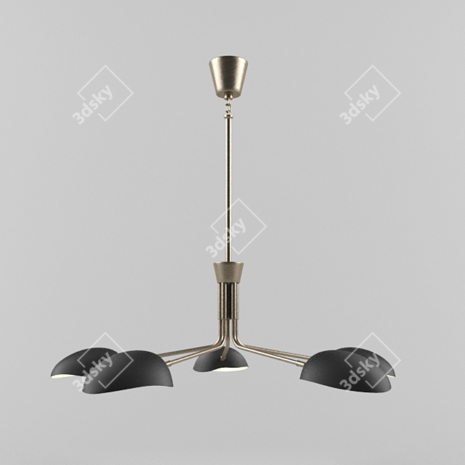 Modern Brass Racer Chandelier 3D model image 1