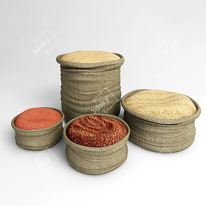 Versatile Handwoven Baskets 3D model image 1