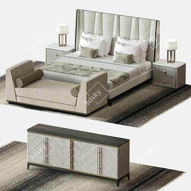 Nantes Bed: Luxurious and Elegant Sleep 3D model image 1