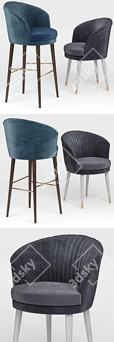 Lupino Elegant Bar Chair 3D model image 2