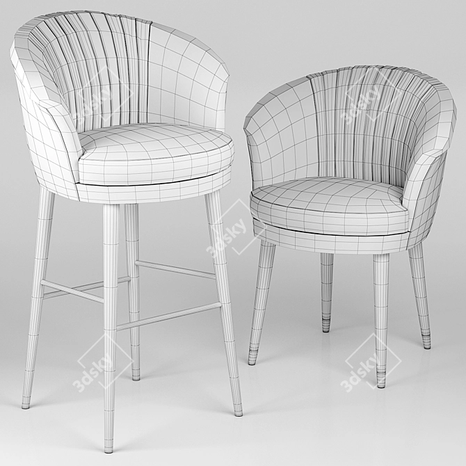 Lupino Elegant Bar Chair 3D model image 3