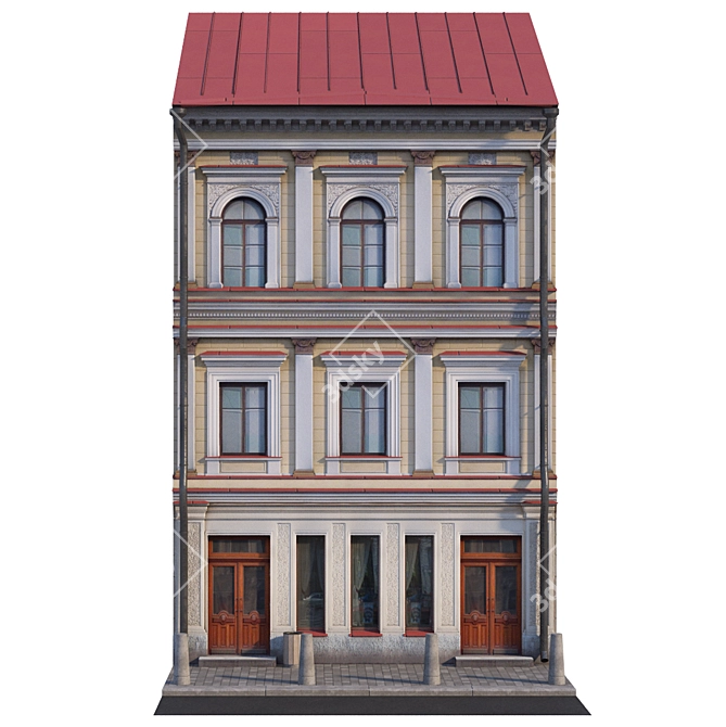 Historic Building Facade Model 3D model image 1