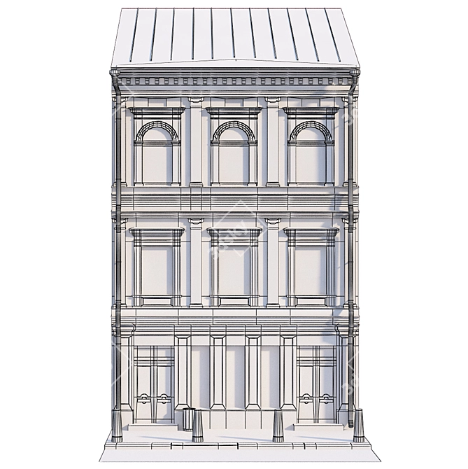 Historic Building Facade Model 3D model image 2