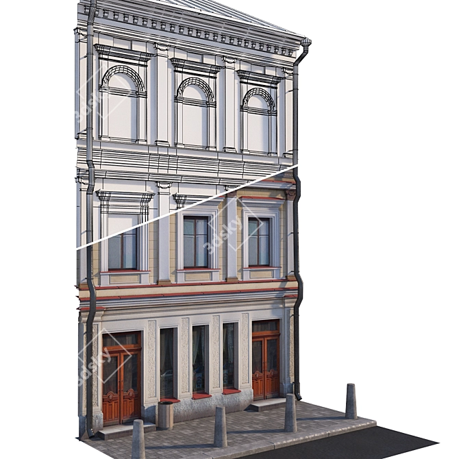 Historic Building Facade Model 3D model image 3