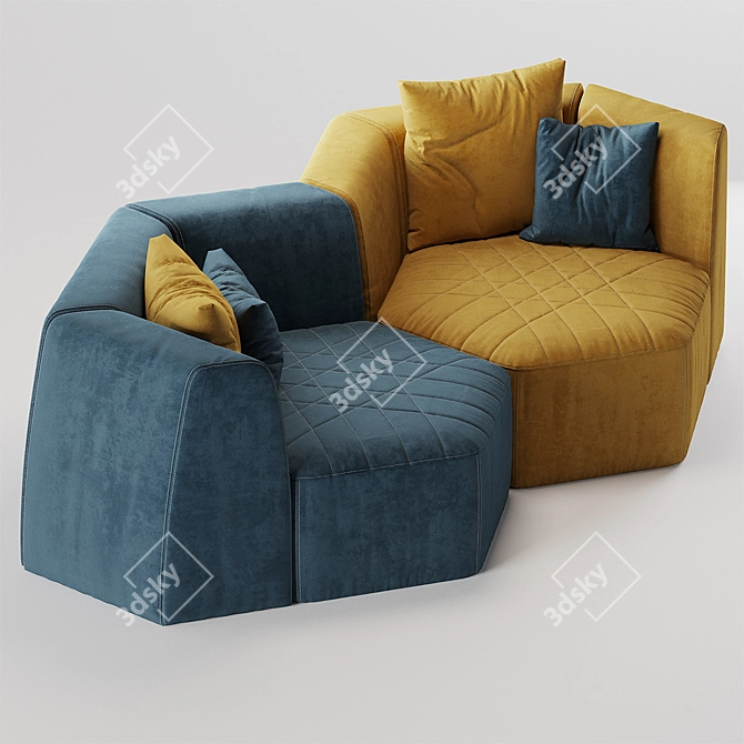 Bonaldo Panorama Armchair: Sleek and Stylish Seating 3D model image 2