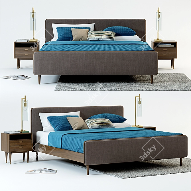 Scandi Holfred Bed Set 3D model image 1