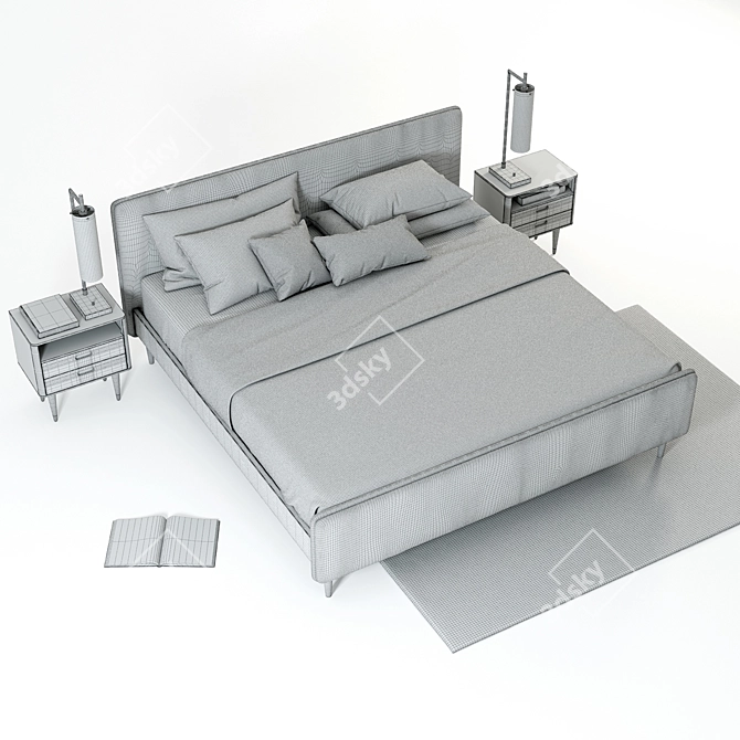 Scandi Holfred Bed Set 3D model image 3