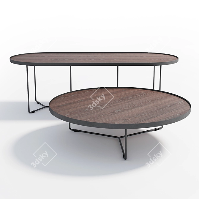 Stylish Billy Wood Coffee Table 3D model image 3