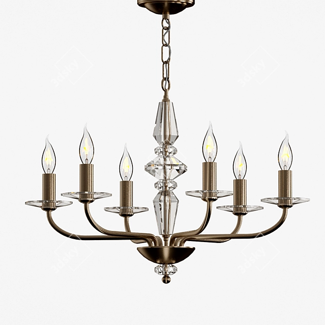 Glamorous Crystal Chandelier 3D model image 1