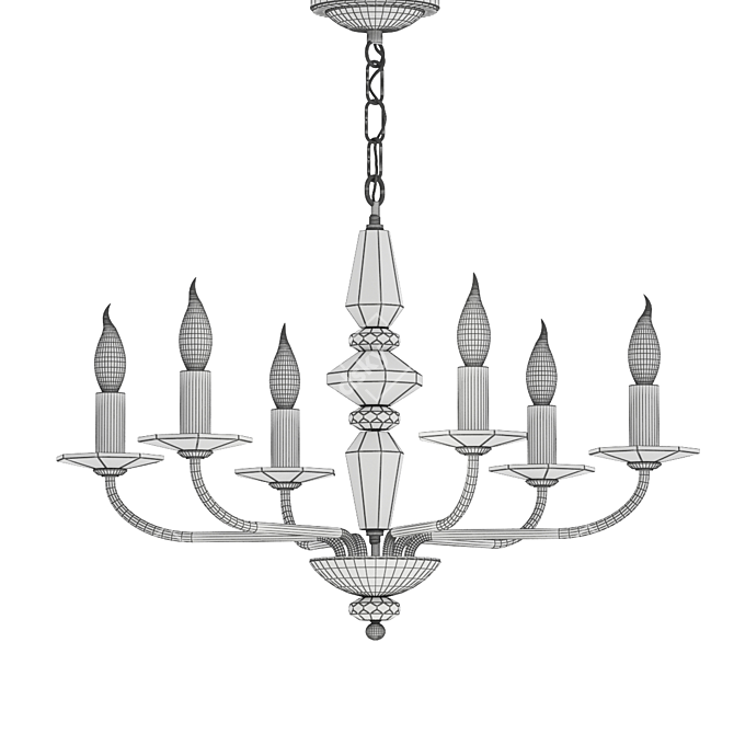 Glamorous Crystal Chandelier 3D model image 2