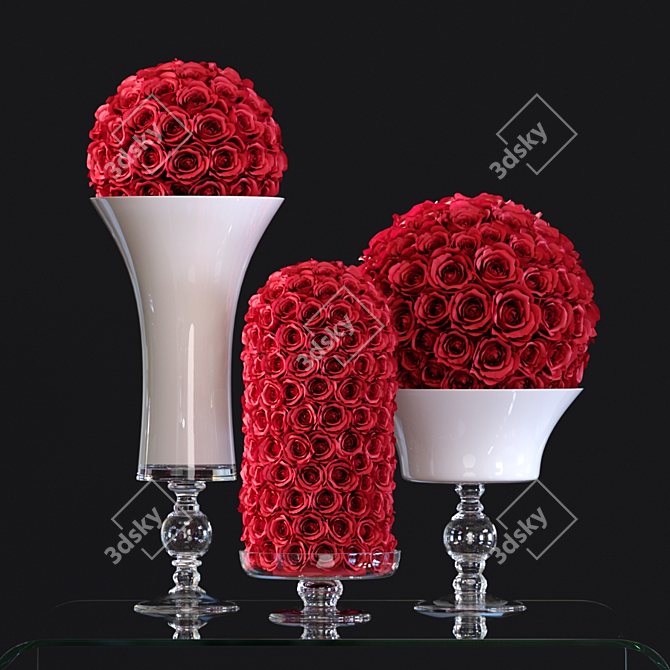 Exquisite Artificial Rose Flower Set 3D model image 1