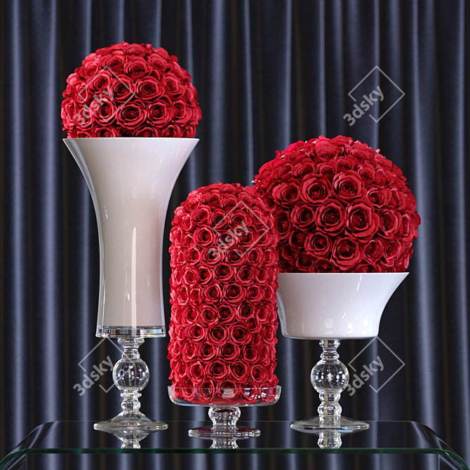 Exquisite Artificial Rose Flower Set 3D model image 2