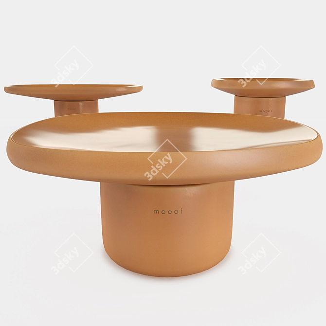 Handcrafted Ceramics: Moooi Obon Tables 3D model image 1