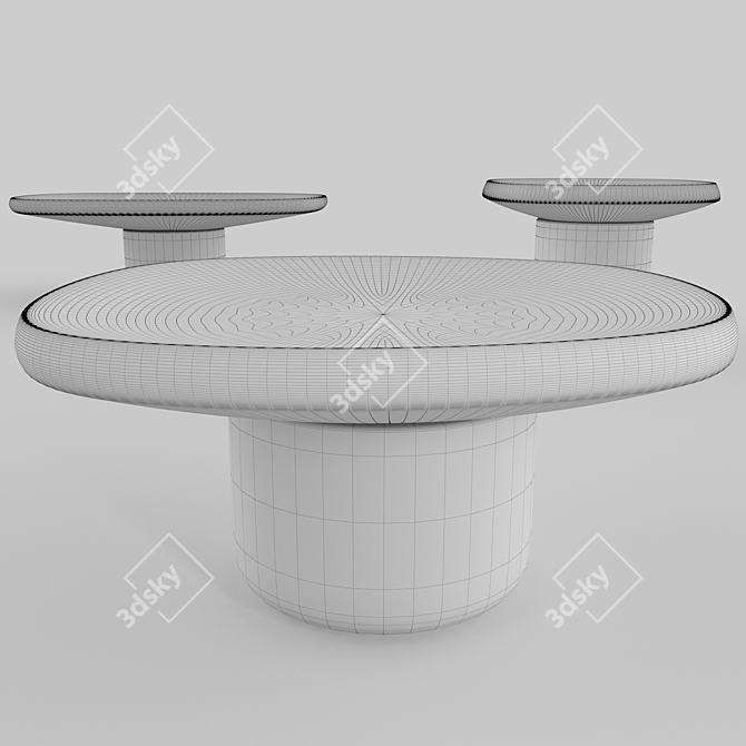 Handcrafted Ceramics: Moooi Obon Tables 3D model image 2