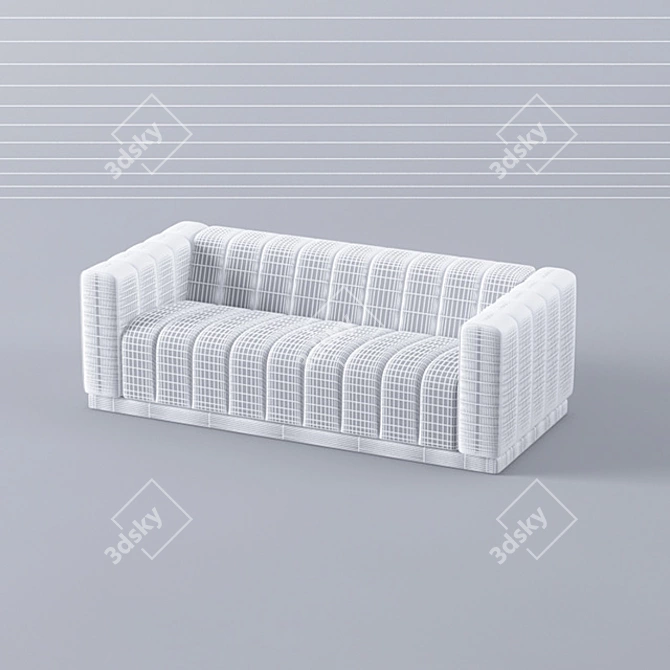 Modern American Style Gray Sofa 3D model image 2