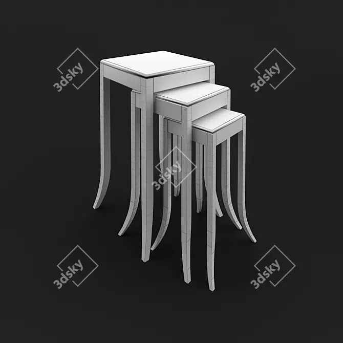 Mahogany Finish OM Side Table: Fratelli Barri Collection 3D model image 2