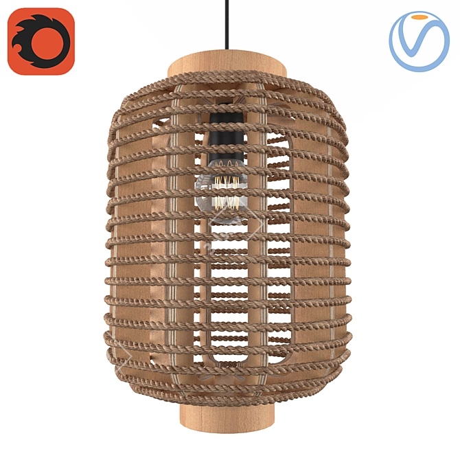 Chinese Lantern Hanging Lamp (1 Light) 3D model image 1