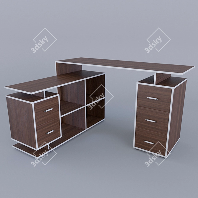 Modern Office Desk 3D model image 1