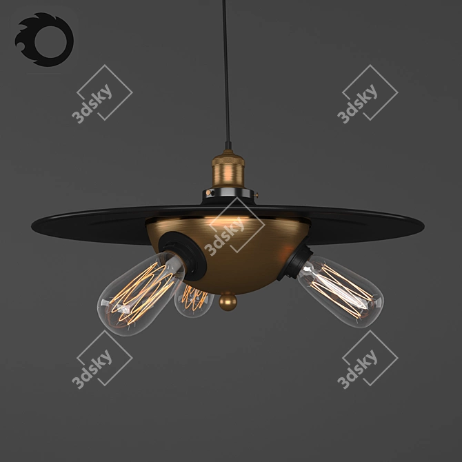 Sleek Visitor Pendant Light 3D model image 1