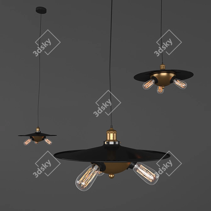 Sleek Visitor Pendant Light 3D model image 2