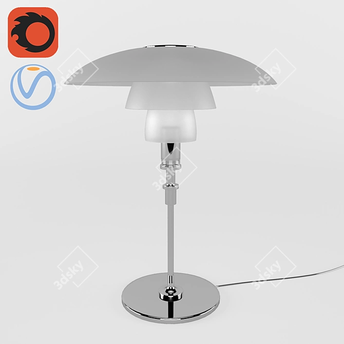 Modern Table Lamp with Adjustable Height 3D model image 1